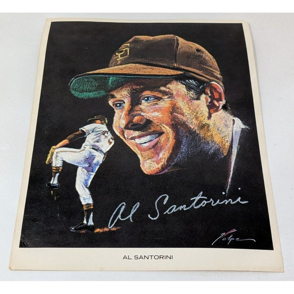 Al Santorini Nicholas Volpe Art Print Small Vintage 1969 San Diego Padres 60s